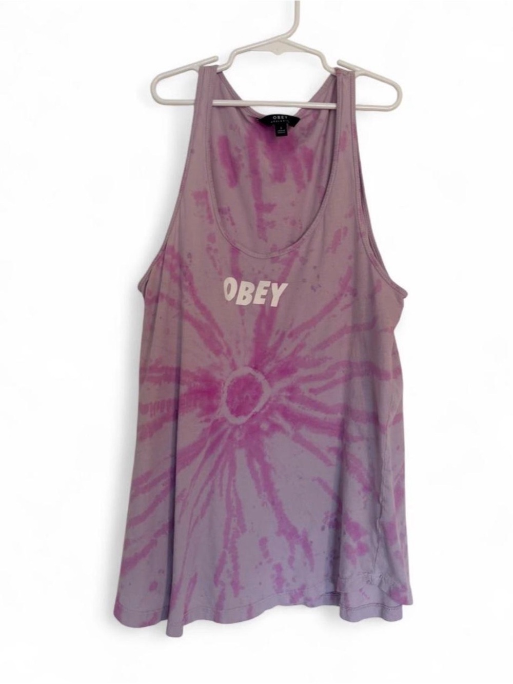 Obey Women's Lavender Pink Tie-Dye Scoop Tank